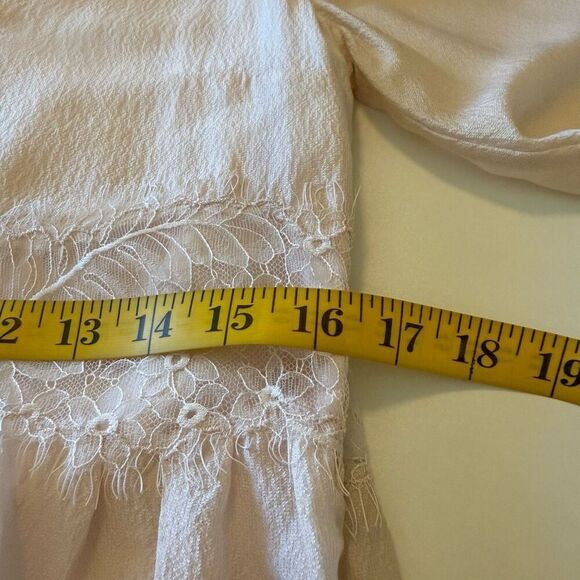 3.1 Phillip Lim Blush Silk & Lace Balloon Sleeve Top Sz 4 - Picture 9 of 15